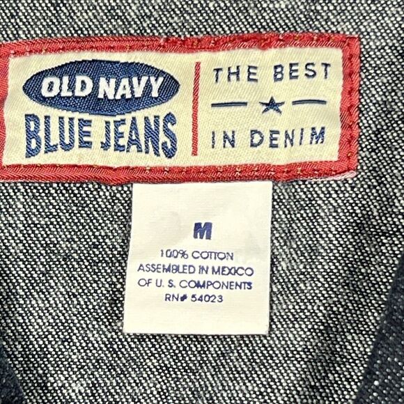 Old Navy Blue Jean Denim Jacket Womens‎ Medium Cotton Coat Dark Wash Casual - Picture 6 of 9